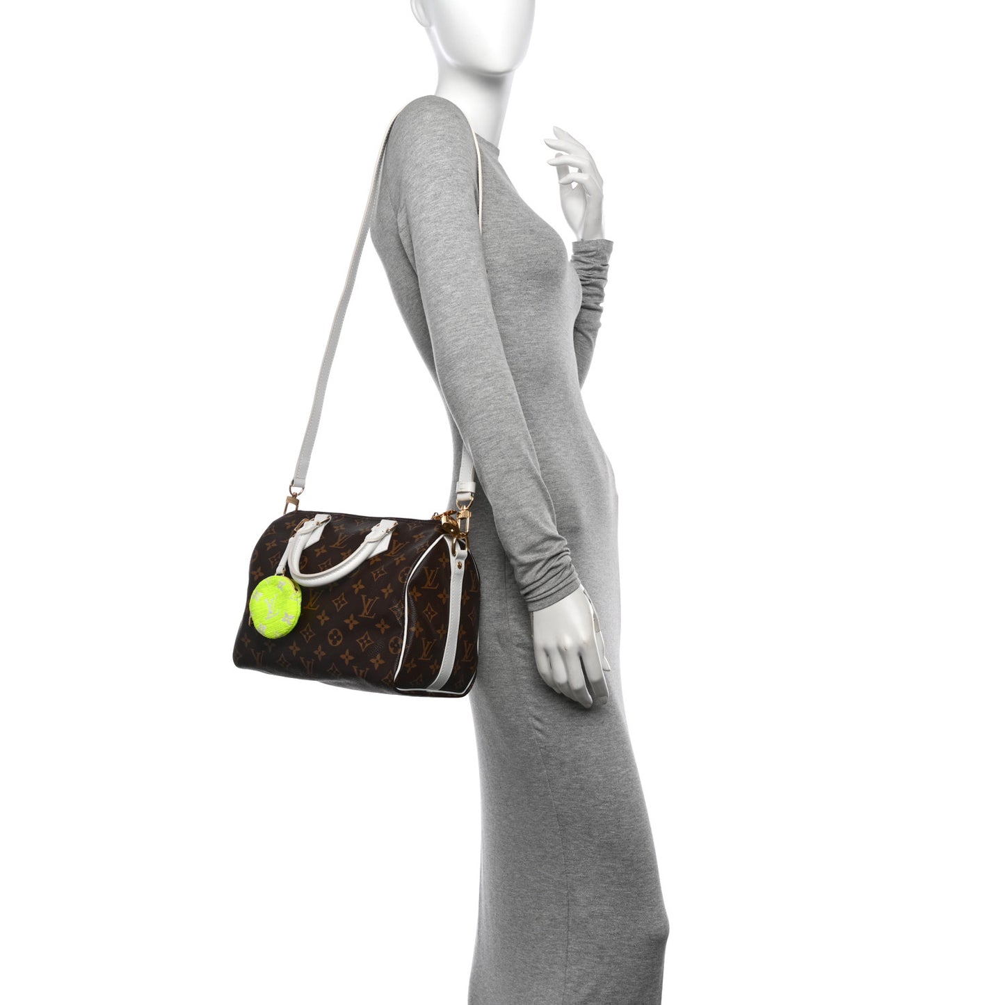 Monogram LV Match Speedy Bandouliere 25 White