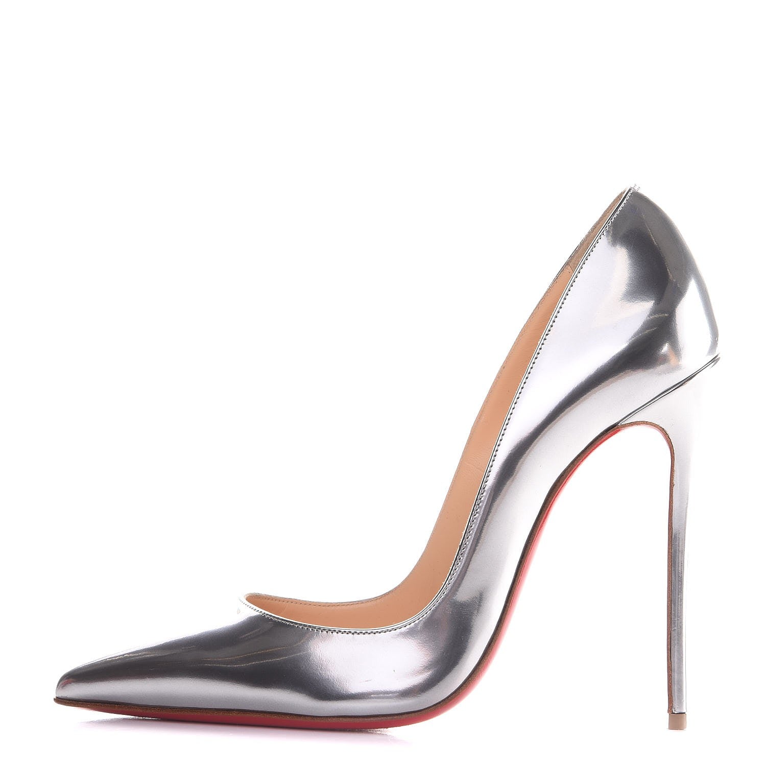 Christian Louboutin Metallic Calfskin So Kate 120 Pumps 37 Silver 1 of 9