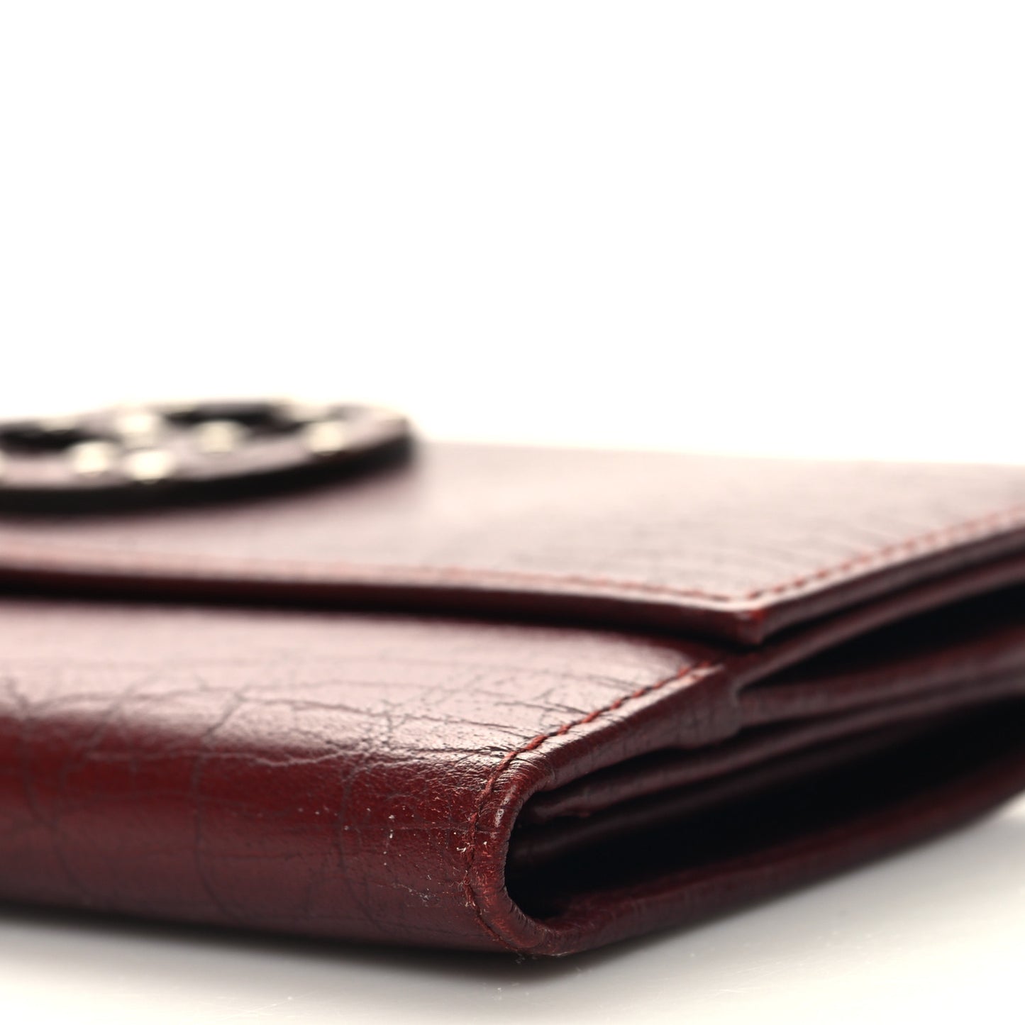 Calfskin Studded Soho Continental Wallet Red