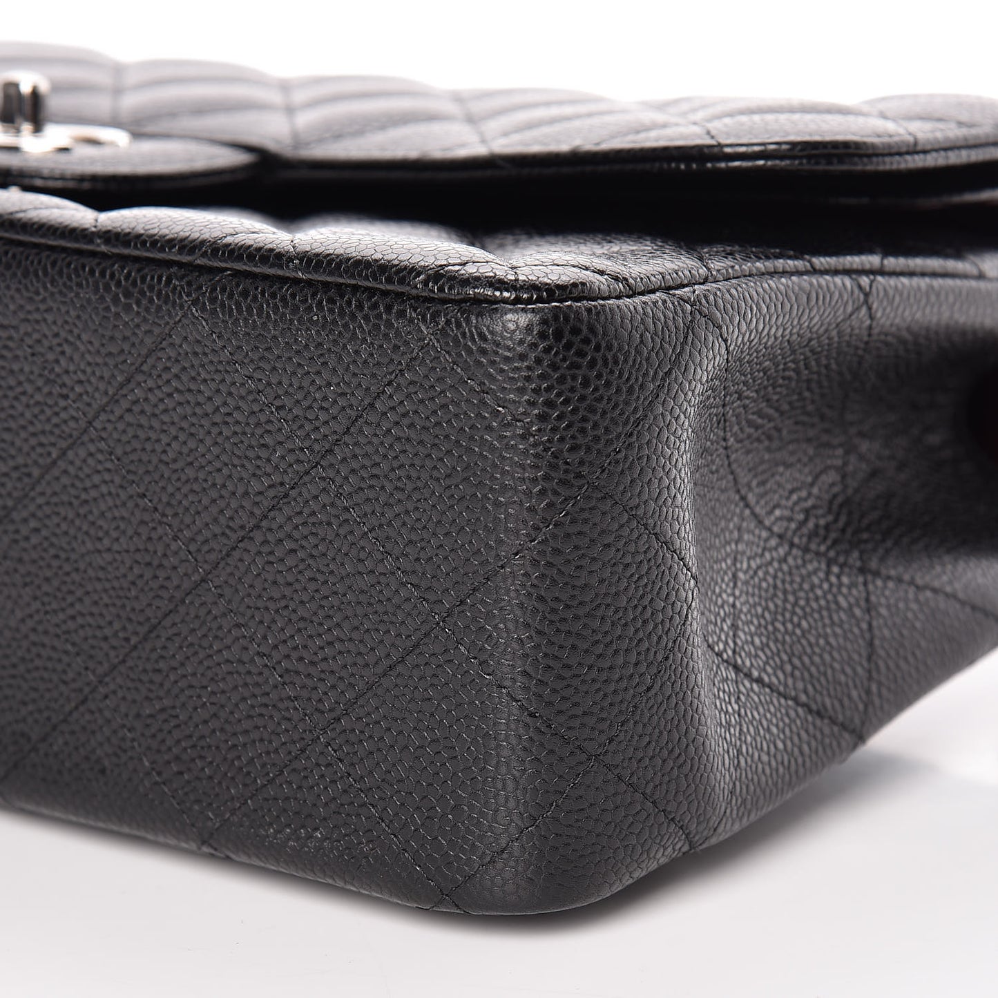 Caviar Quilted Jumbo Double Flap Black
