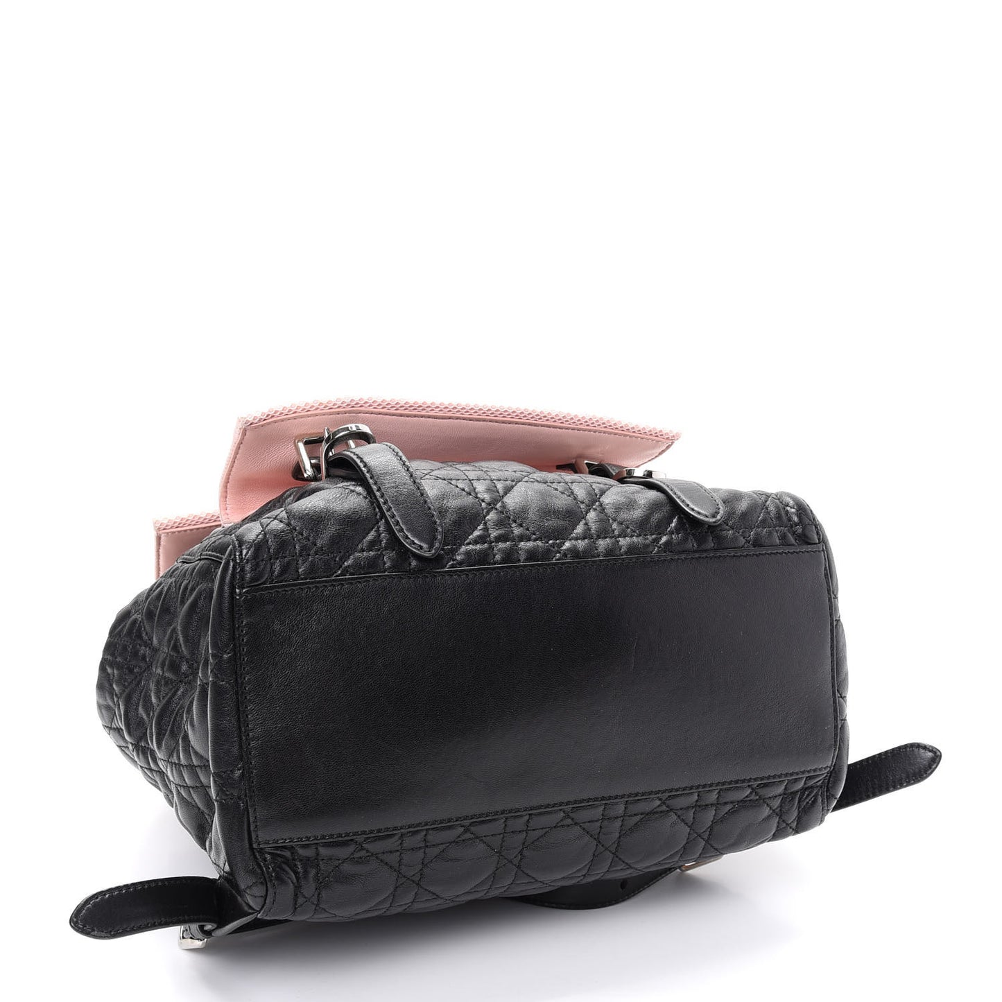 Lambskin Mesh Cannage Embroidered Large Stardust Backpack Black Pink