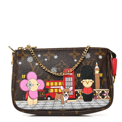 Louis Vuitton Monogram 2021 Christmas Animation London Mini Pochette Accessories Red 1 of 7
