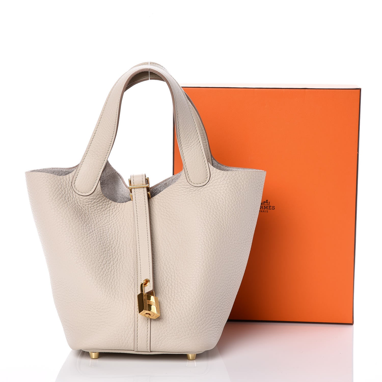 Hermes Taurillon Clemence Picotin Lock 18 PM Craie 394813