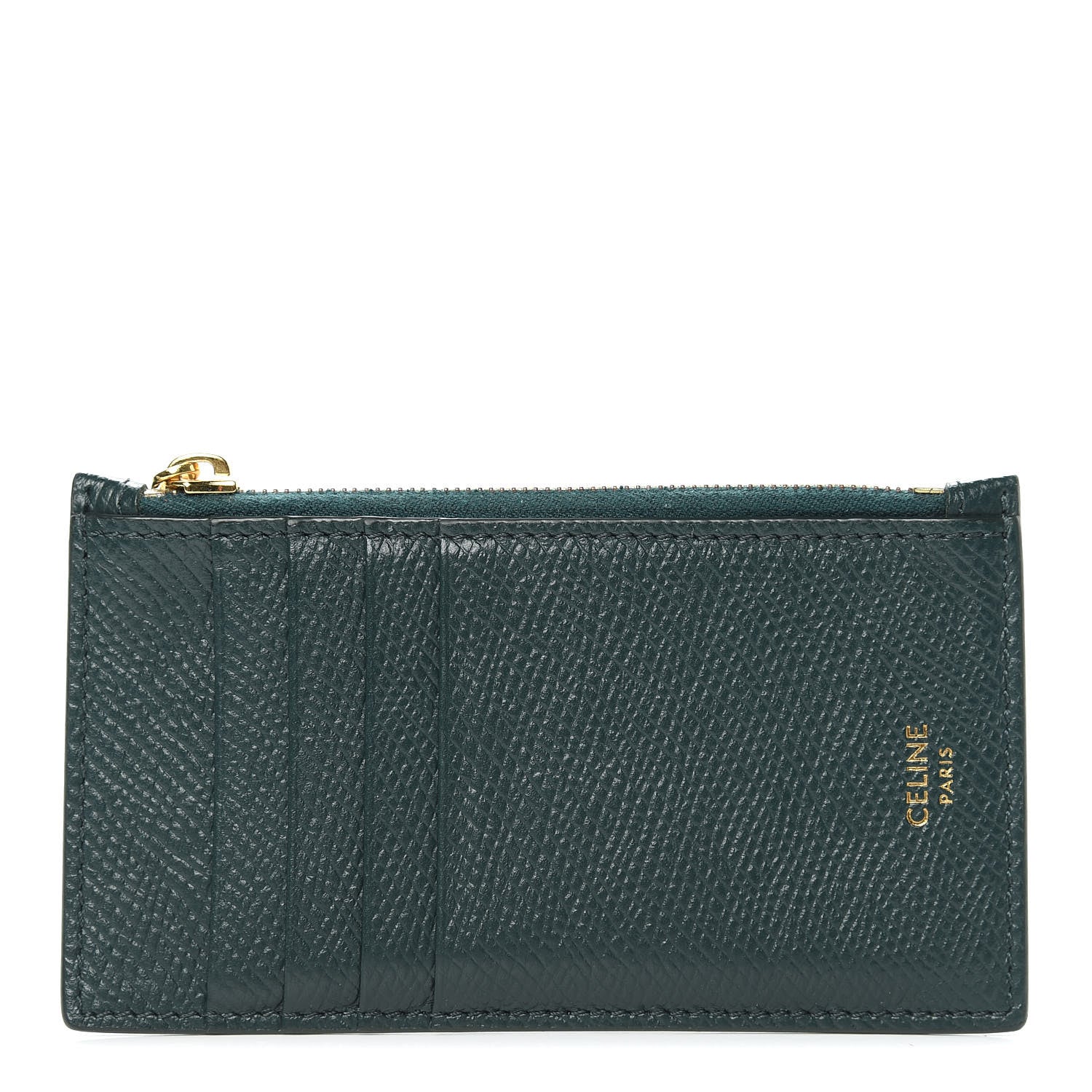 Celine Grained Calfskin Zipped Card Holder Amazone 1 of 8