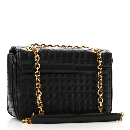 Celine Calfskin Quilted Medium C Bag Black 3 of 9