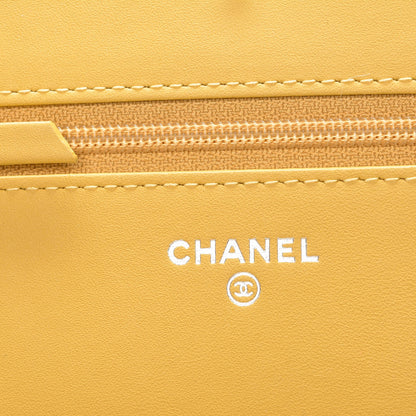 Chanel Patent Caviar Timeless CC Wallet on Chain WOC Yellow 6 of 8