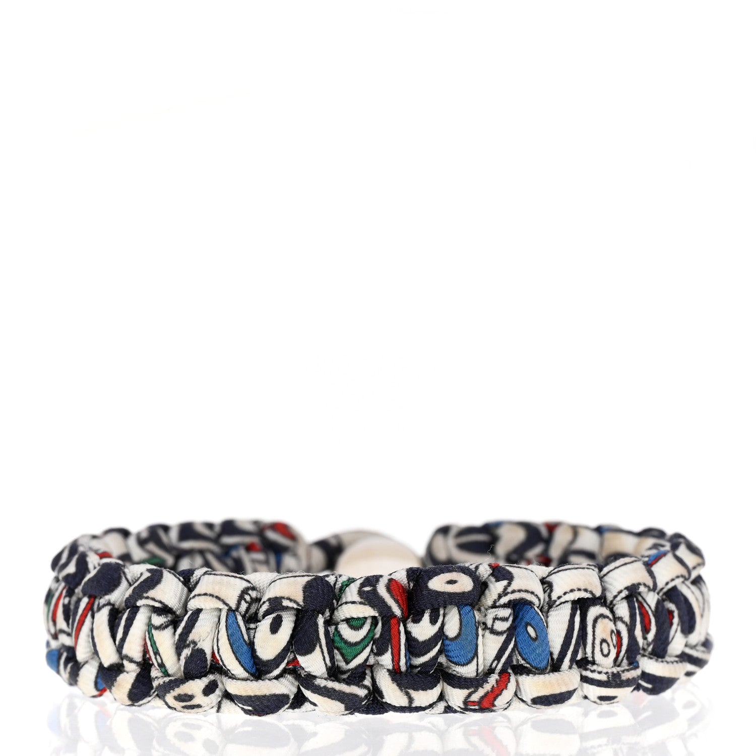 Hermes Silk Twill Kid Bracelet White Multicolor 3 of 4