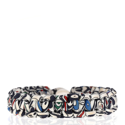 Hermes Silk Twill Kid Bracelet White Multicolor 3 of 4