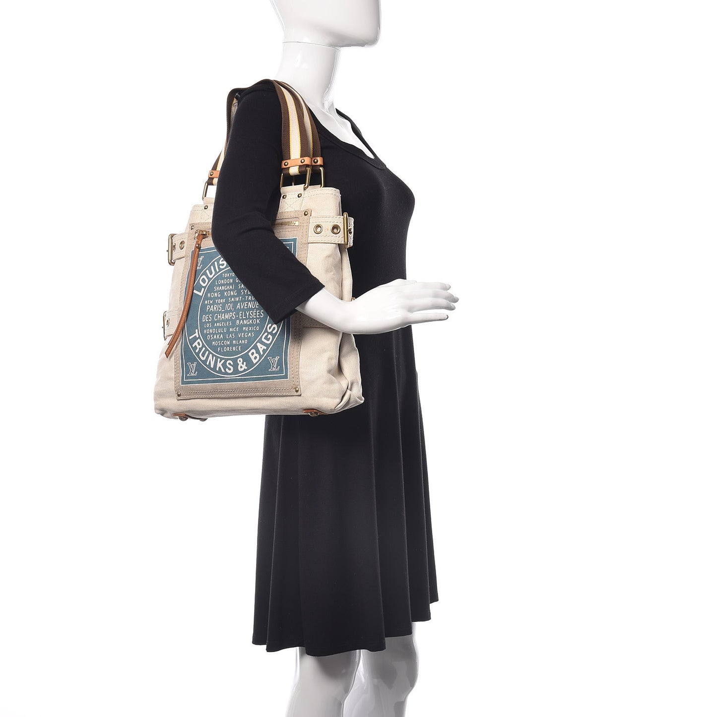 Toile Globe Shopper Cabas MM Blue