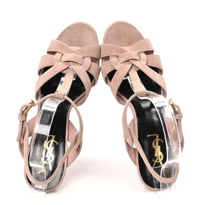 Saint Laurent Suede Tribute 75 Platform Sandals 39 Nude Powder 2 of 8