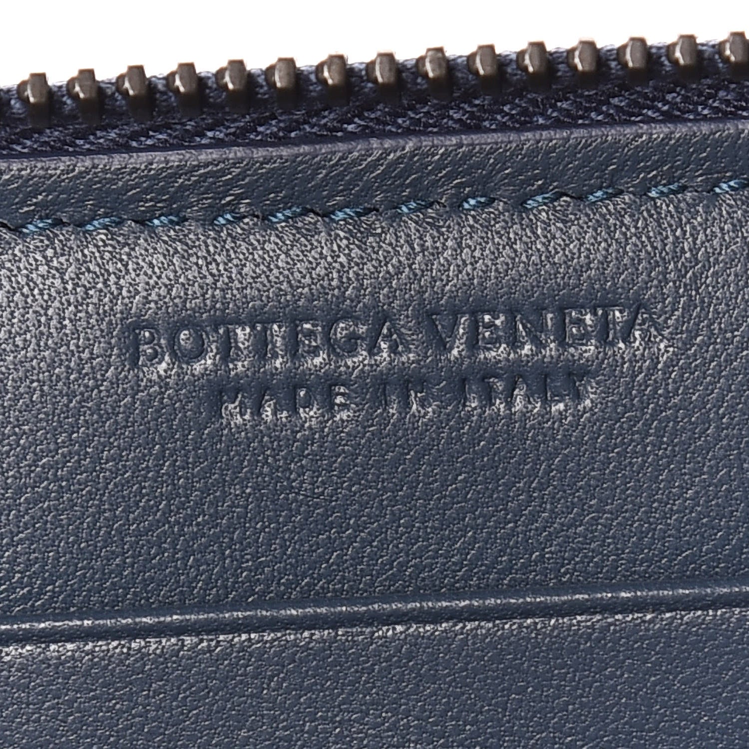 Bottega Veneta Nappa Intrecciato Gradient Spotted Zip Around Wallet Black Denim 8 of 10