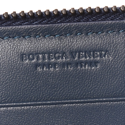 Bottega Veneta Nappa Intrecciato Gradient Spotted Zip Around Wallet Black Denim 8 of 10