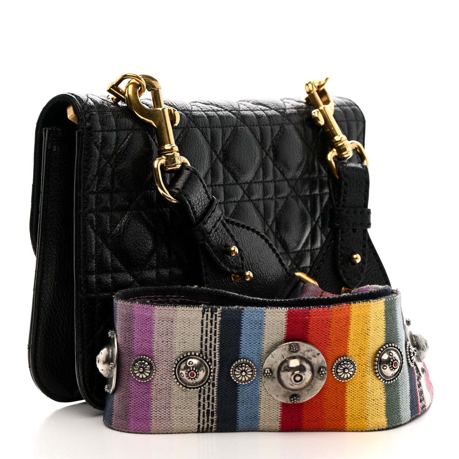 Christian Dior Lambskin Cannage Large Dioraddict Flap J'Adior