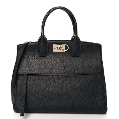 Salvatore Ferragamo Calfskin Large Studio Bag Black 1 of 11