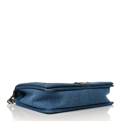 Chanel Denim Quilted Large Boy Flap Blue 3 of 9