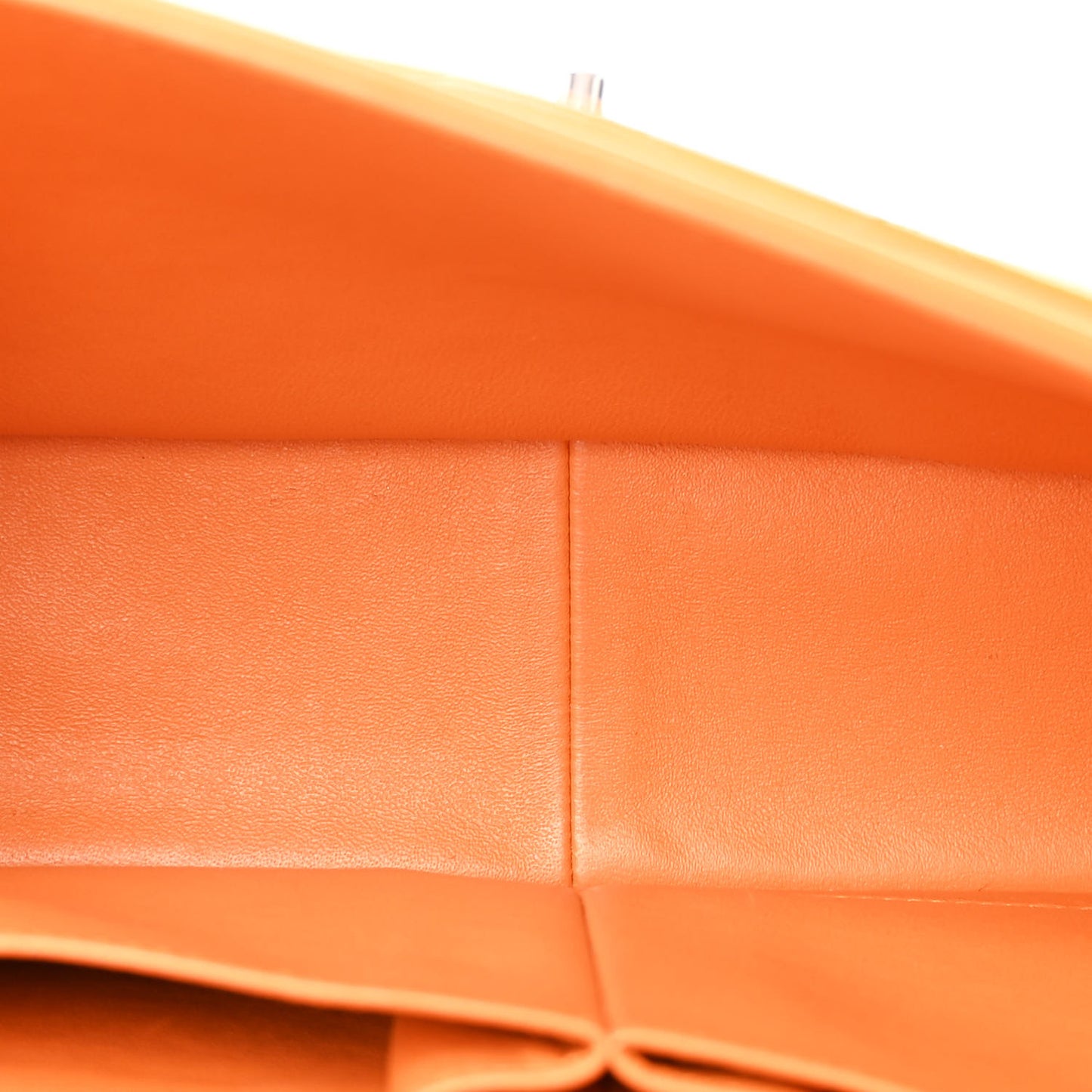 Patent Quilted Jumbo Double Flap Orange