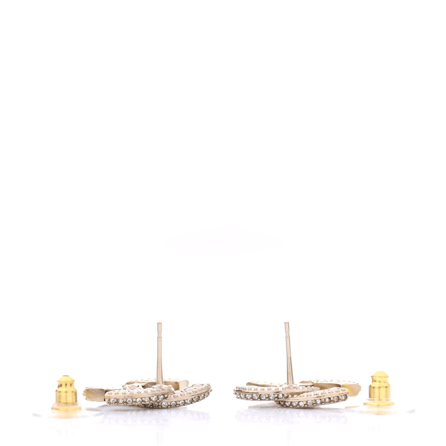 Crystal Timeless CC Earrings Light Gold