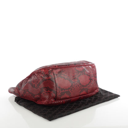 Gucci Python Large Hip Bamboo Shoulder Bag Raspberry 4 of 7
