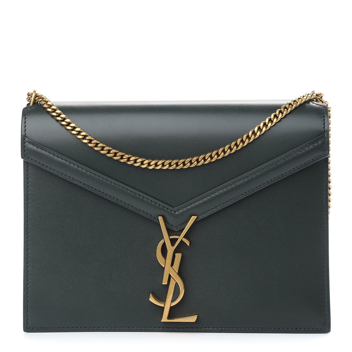 Smooth Calfskin Monogram Cassandra Clasp Bag Dark Green