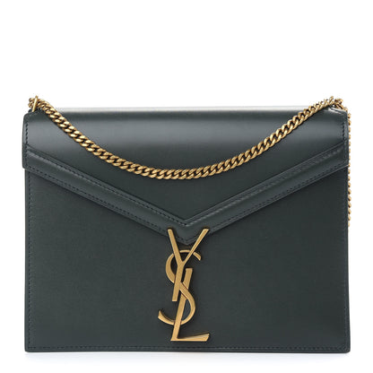 Saint Laurent Smooth Calfskin Monogram Cassandra Clasp Bag Dark Green 1 of 8