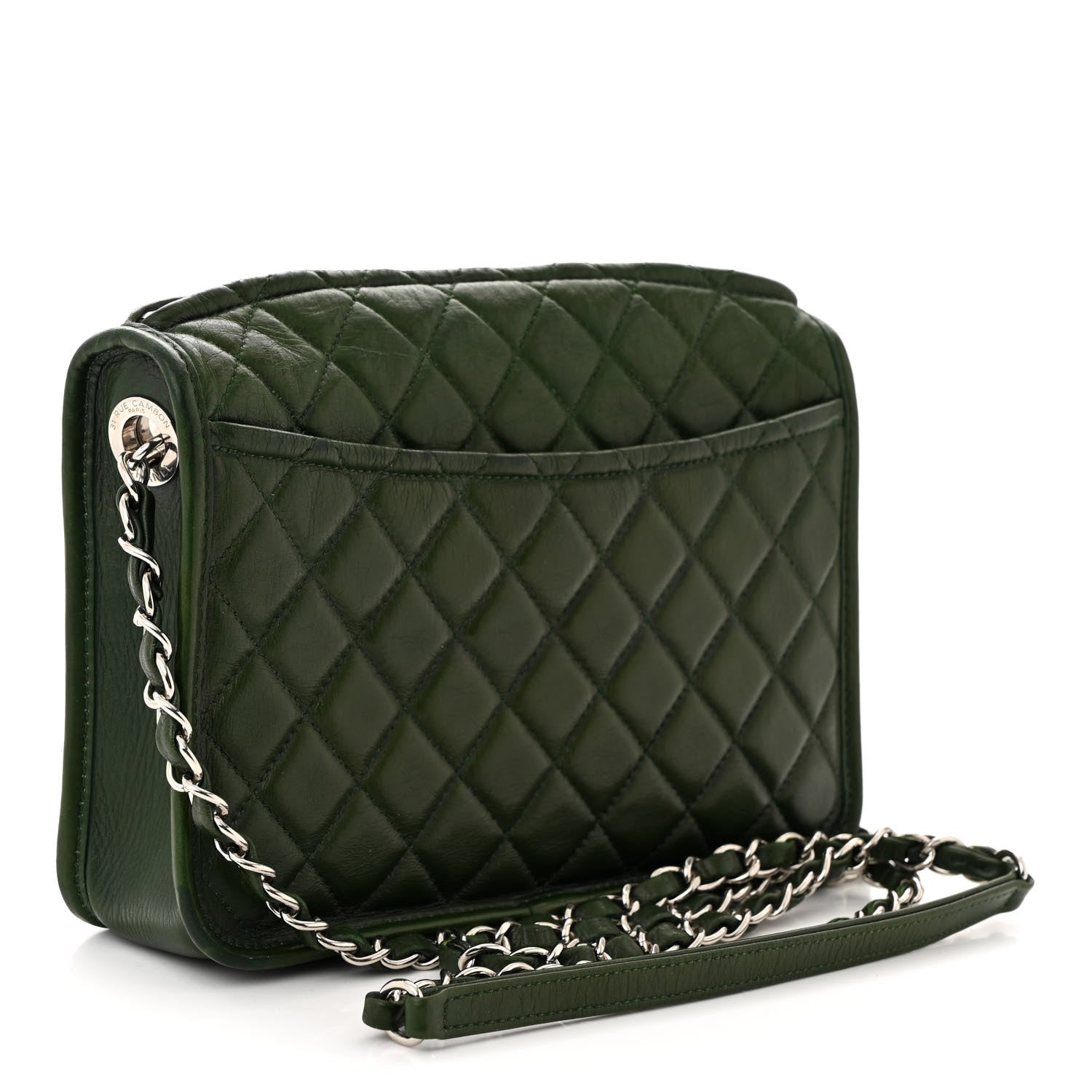 Chanel Aged Calfskin Quilted Working Vibe Camera Case Khaki 3 of 11