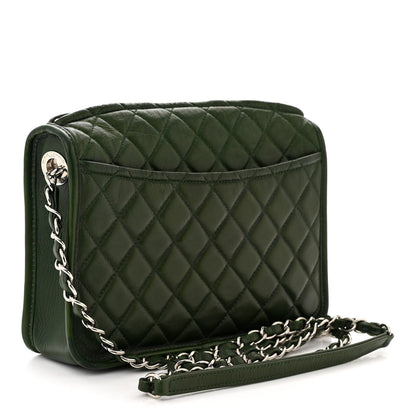 Chanel Aged Calfskin Quilted Working Vibe Camera Case Khaki 3 of 11