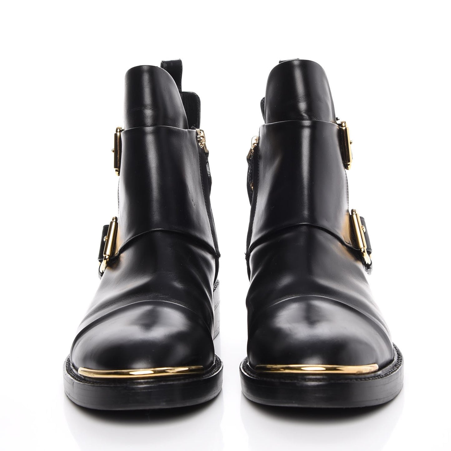 Calfskin Valley Flat Ankle Boots 37 Black