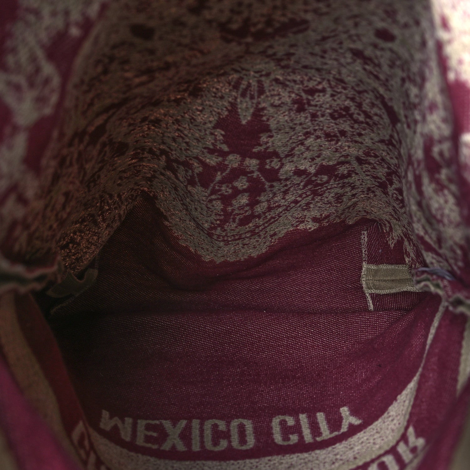 Christian Dior Canvas Print Cruise 2024 Mexico City Tote Ivory Burgundy 5 of 8
