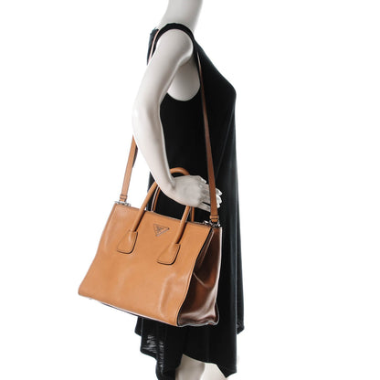 Prada Glace Calf Twin Pocket Tote Naturale 2 of 8