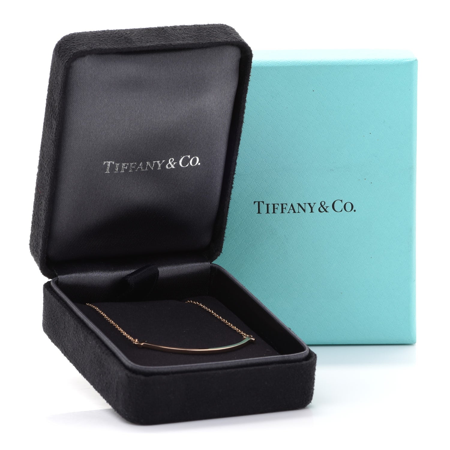 Tiffany 18K Yellow Gold Small T Smile Pendant Necklace 6 of 6