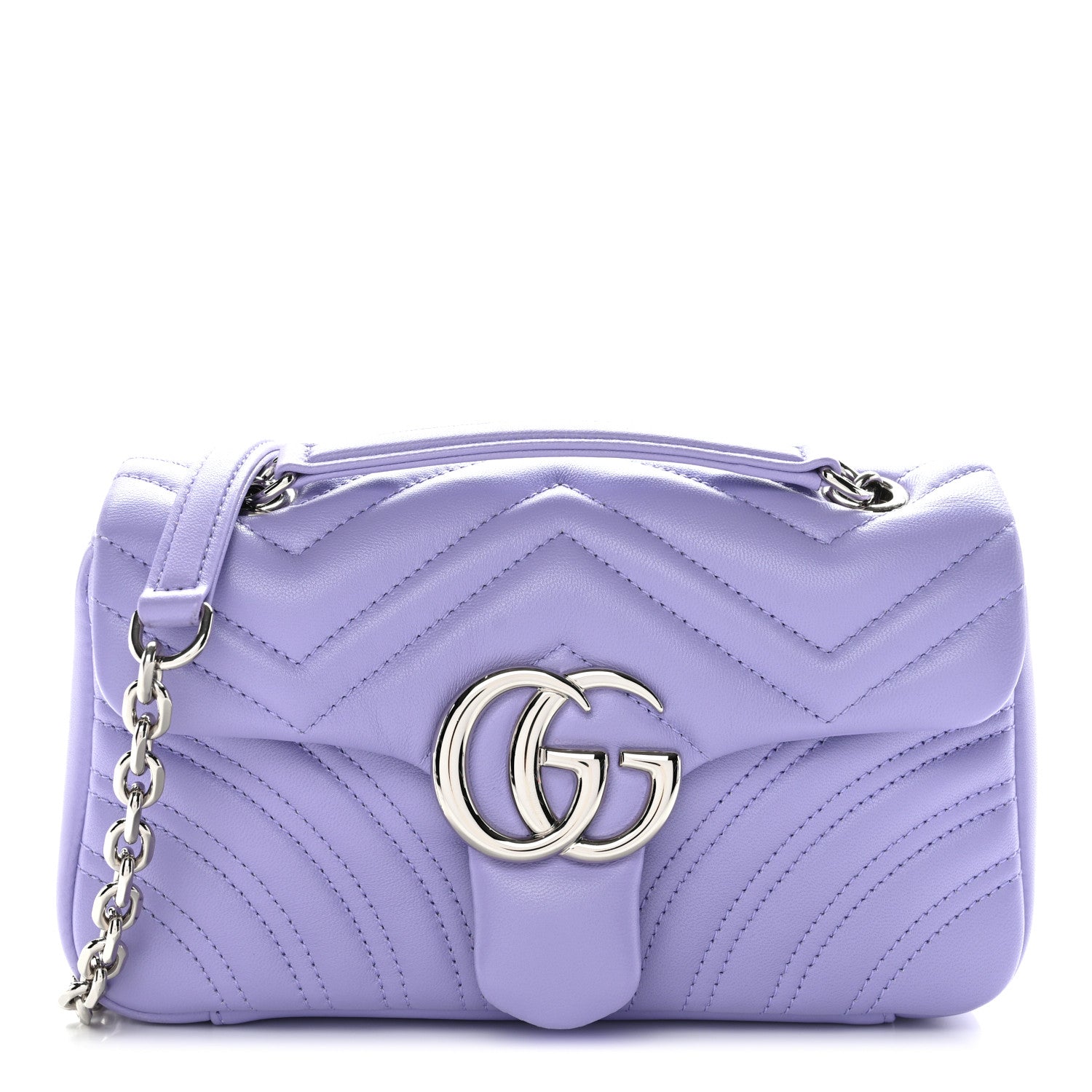 Gucci Lambskin Matelasse Small GG Marmont Shoulder Bag Lapis 1 of 10