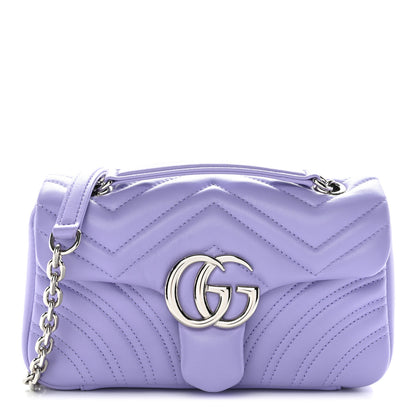 Gucci Lambskin Matelasse Small GG Marmont Shoulder Bag Lapis 1 of 10