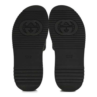 Gucci Jacquard Black Denim GG Monogram Angelina Platform 55mm Slide Sandals 36 Black Ivory 6 of 10
