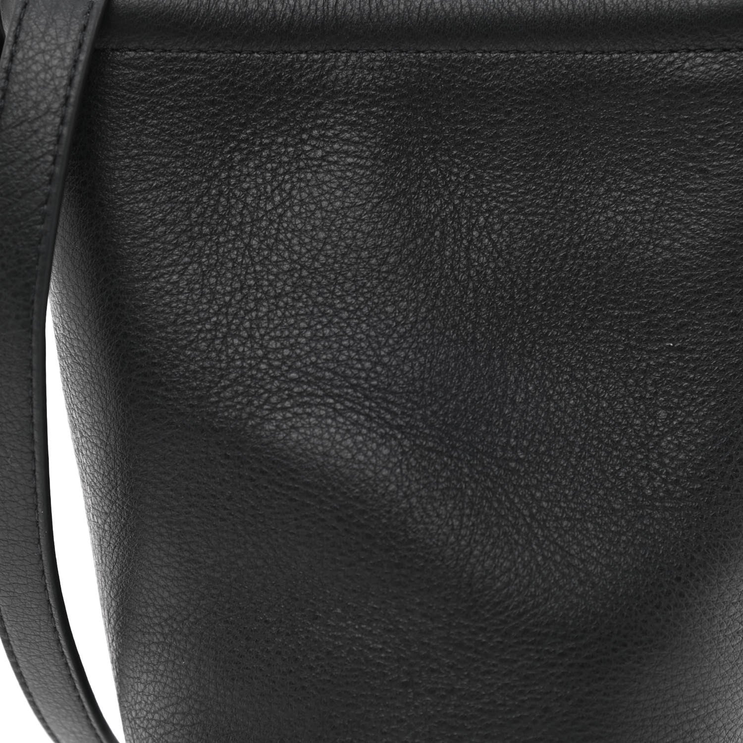 Mansur Gavriel Pebbled Calfskin Mini Zip Bucket Bag Black 8 of 10