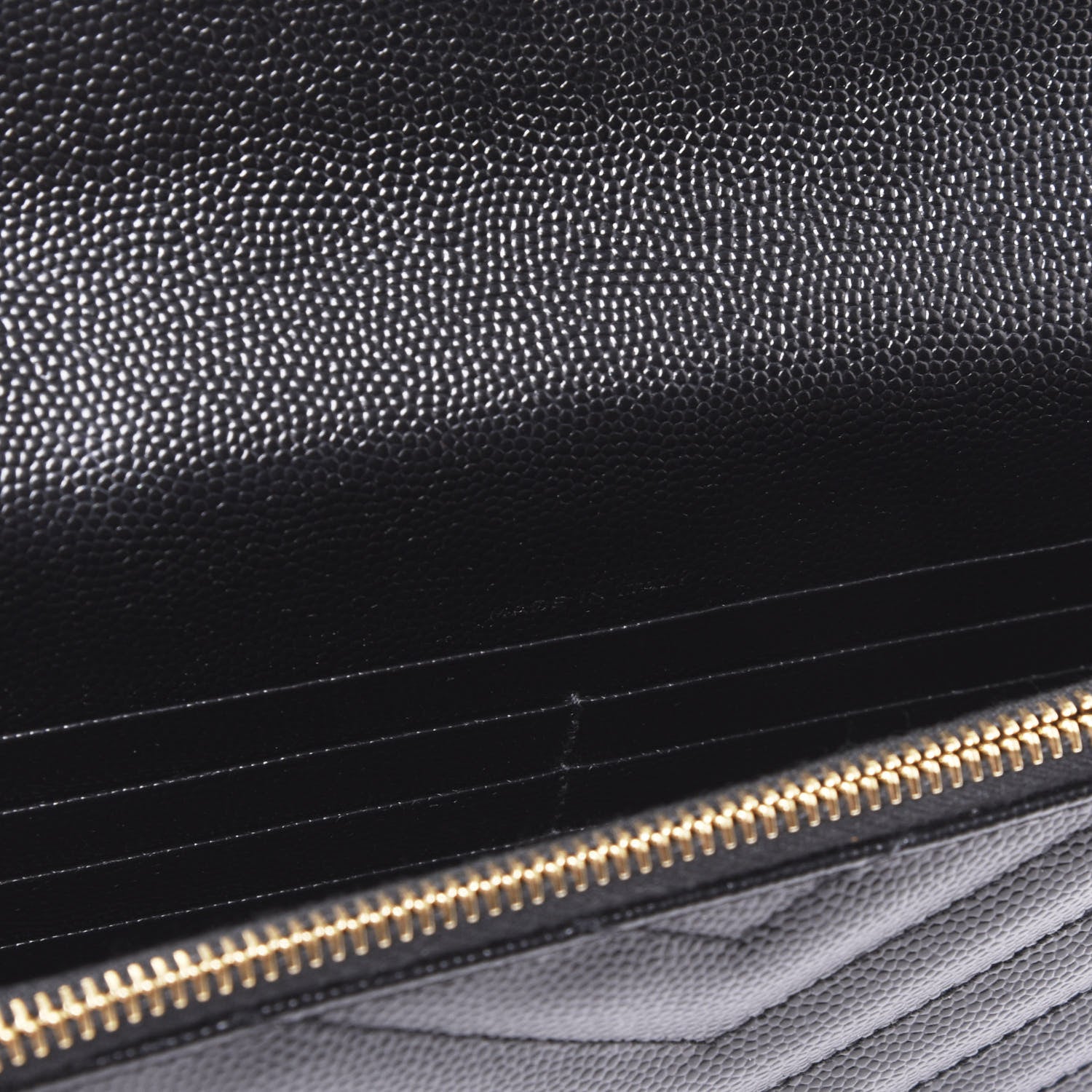 Saint Laurent Grain De Poudre Matelasse Chevron Monogram Envelope Chain Wallet Black 8 of 9