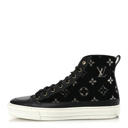 Louis Vuitton Velvet Monogram Stellar Sneakers 38.5 Black White 1 of 13