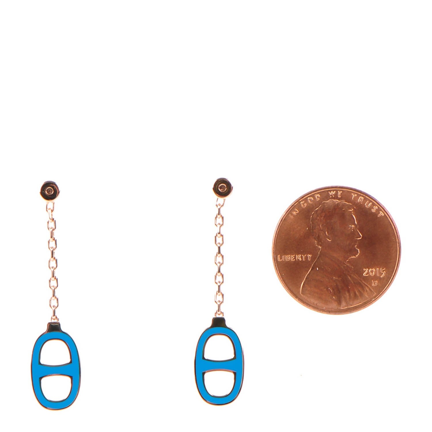 Hermes Lacquered Illiade Drop Earrings Bleu Paradis 2 of 6