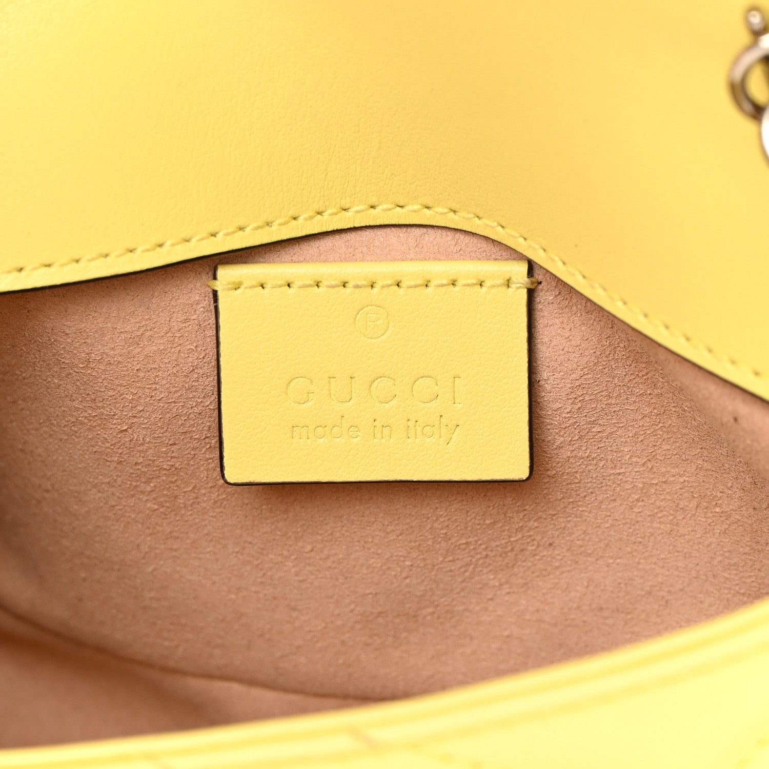 Gucci Calfskin Matelasse Super Mini GG Marmont Shoulder Bag Banana 6 of 18