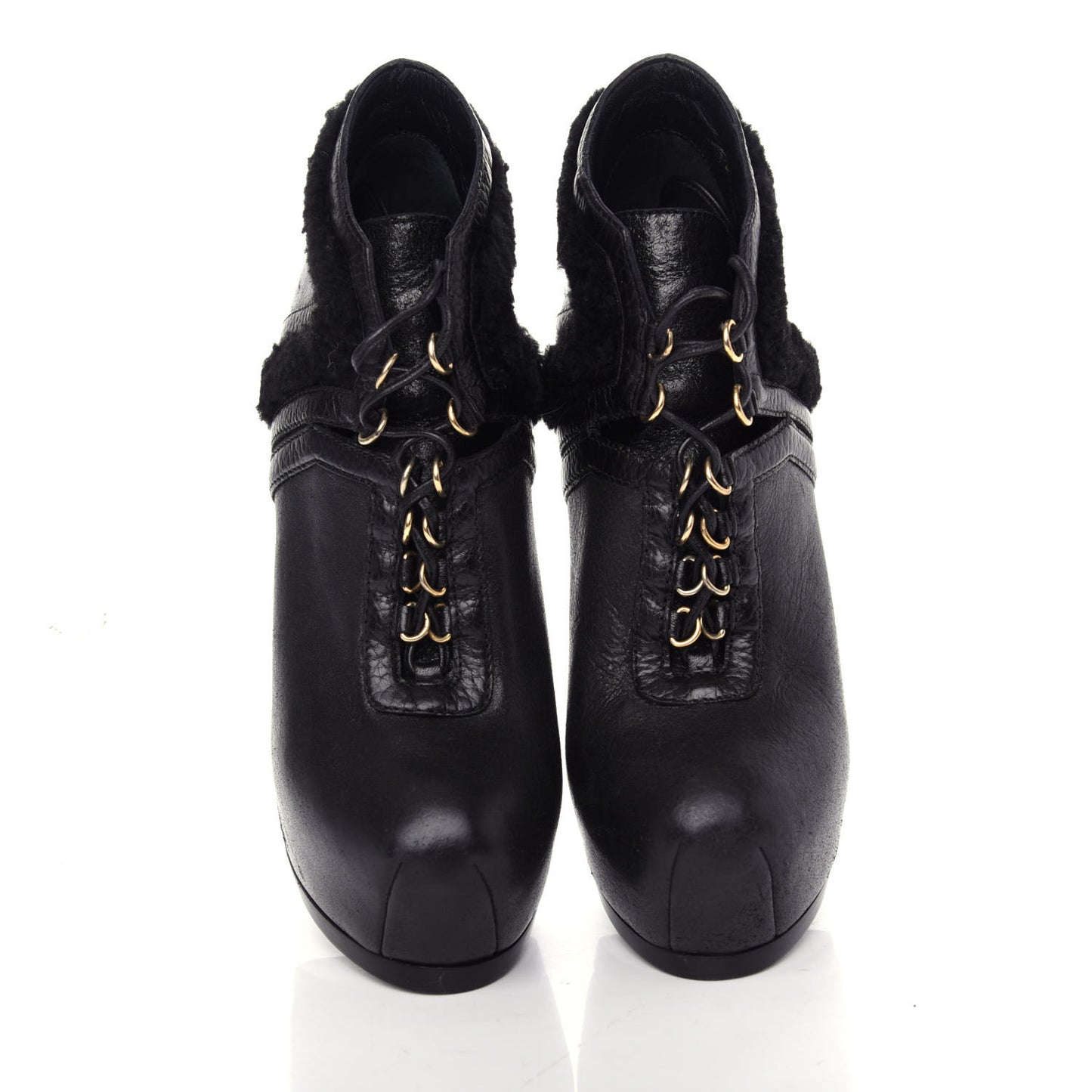 Nappa Shearling Tribtoo 140 Platform Boots 36 Black