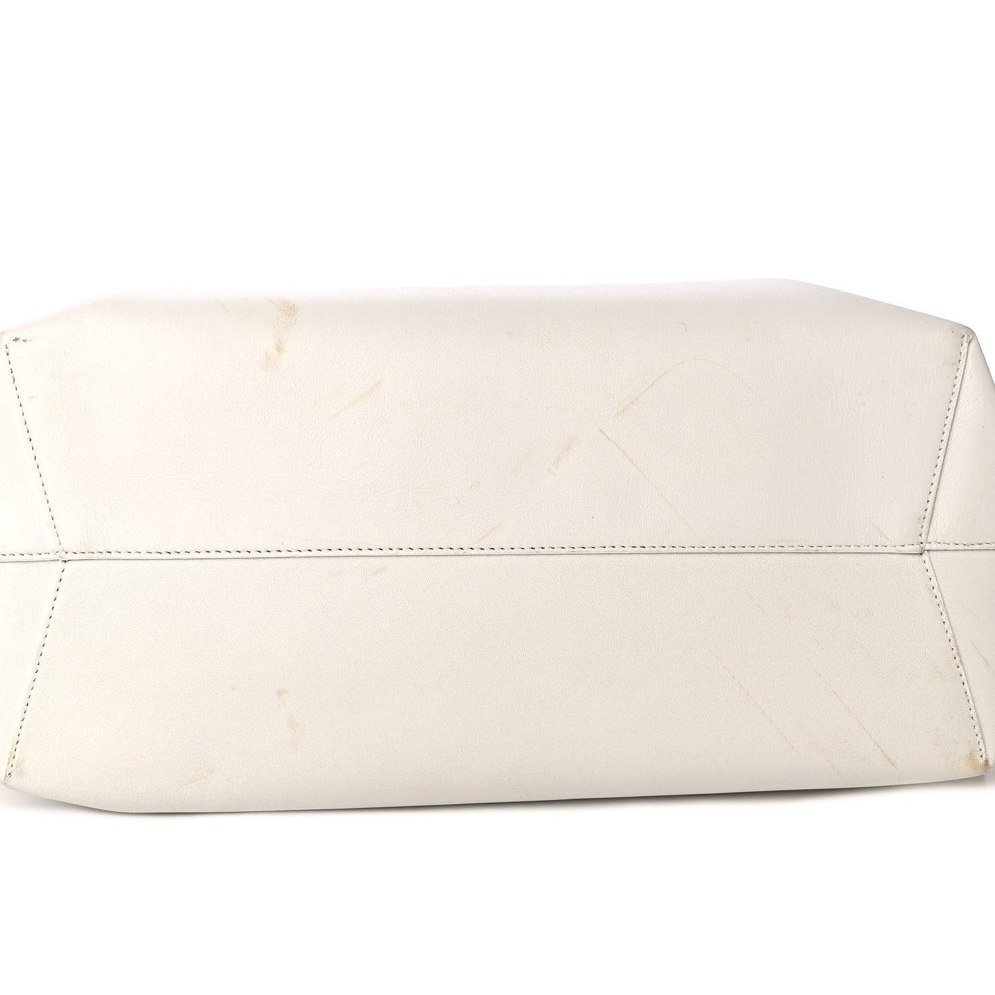 Calfskin Large Shopping Tote White Blu