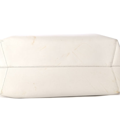 Mansur Gavriel Calfskin Large Shopping Tote White Blu 6 of 6