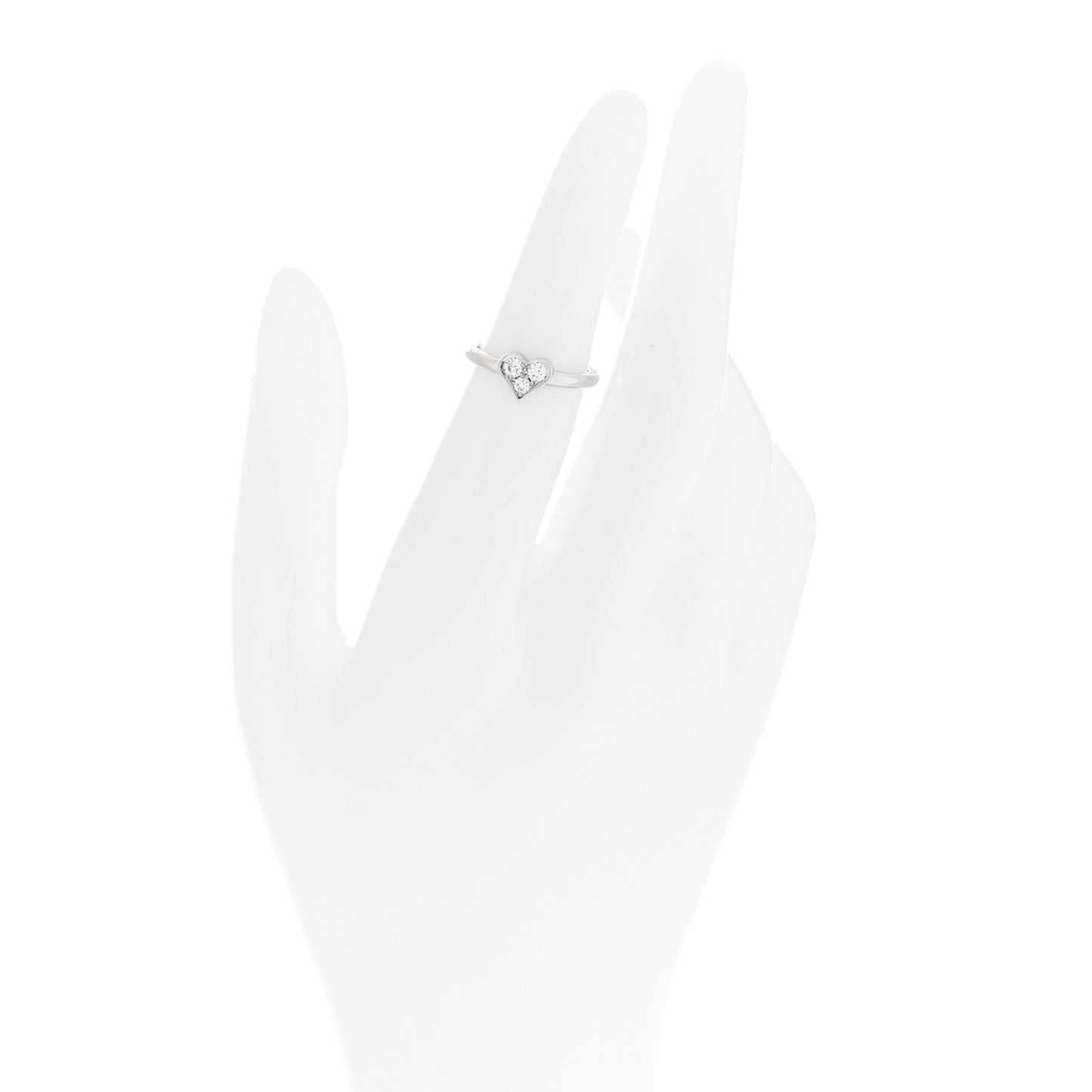 Platinum Diamond Hearts Ring 49 4.75