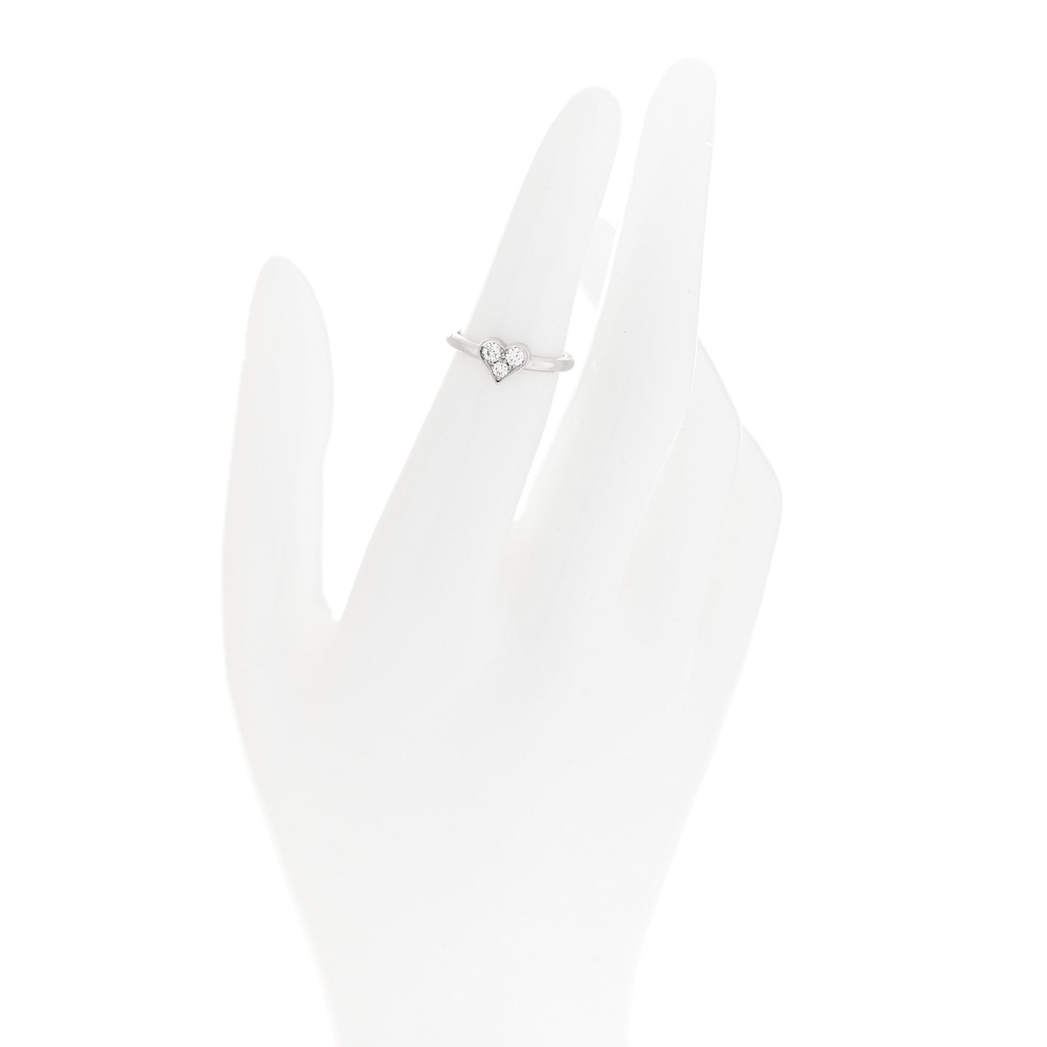 Tiffany Platinum Diamond Hearts Ring 49 4.75 2 of 5