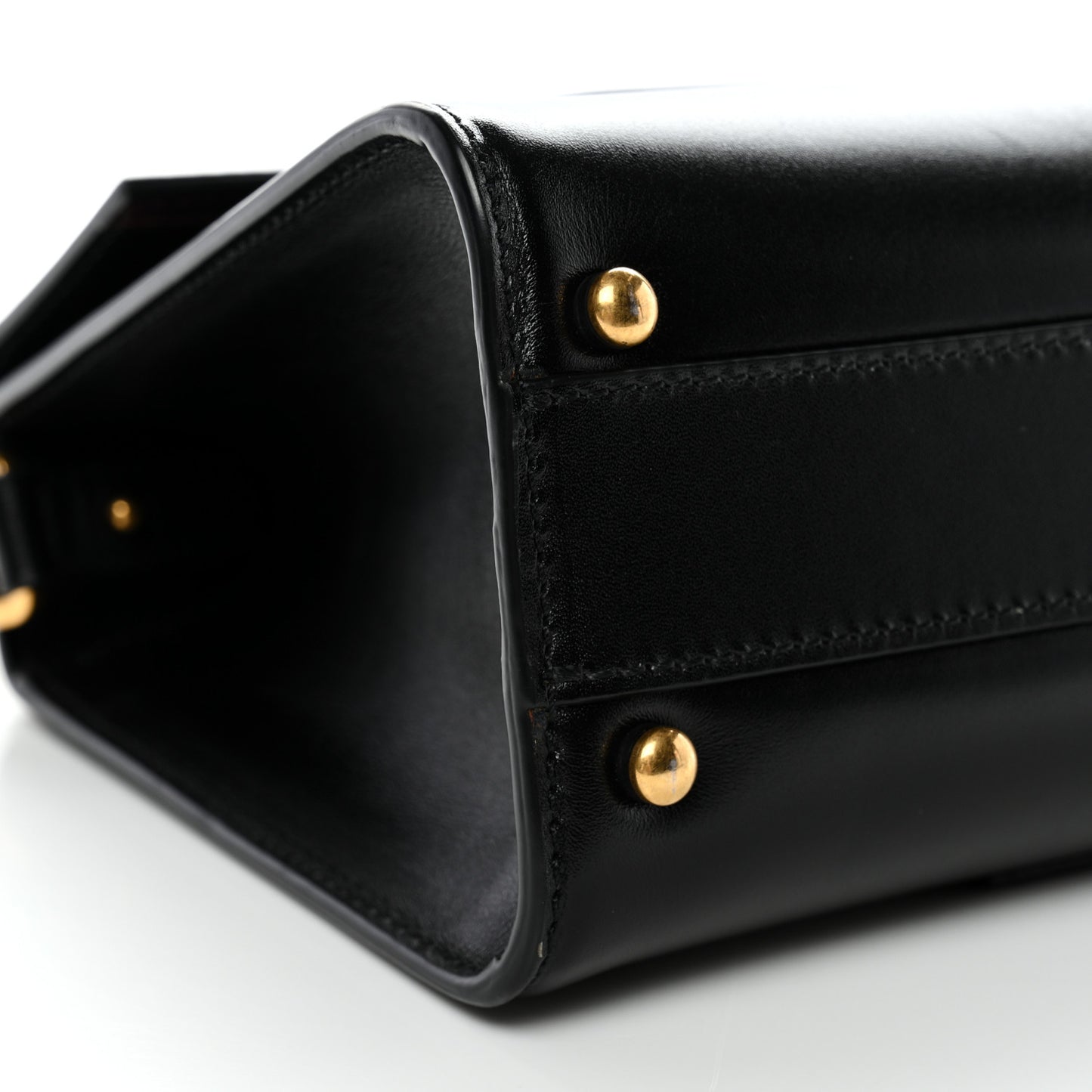 Calfskin Mini VSling Top Handle Bag Black