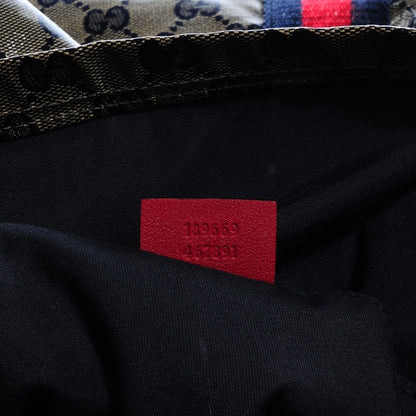 Gucci Crystal Monogram Medium Web Handle Vertical Tote Navy 7 of 7