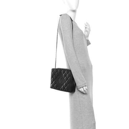 Chanel Lambskin Quilted Medium Diamond CC Flap Black 2 of 13
