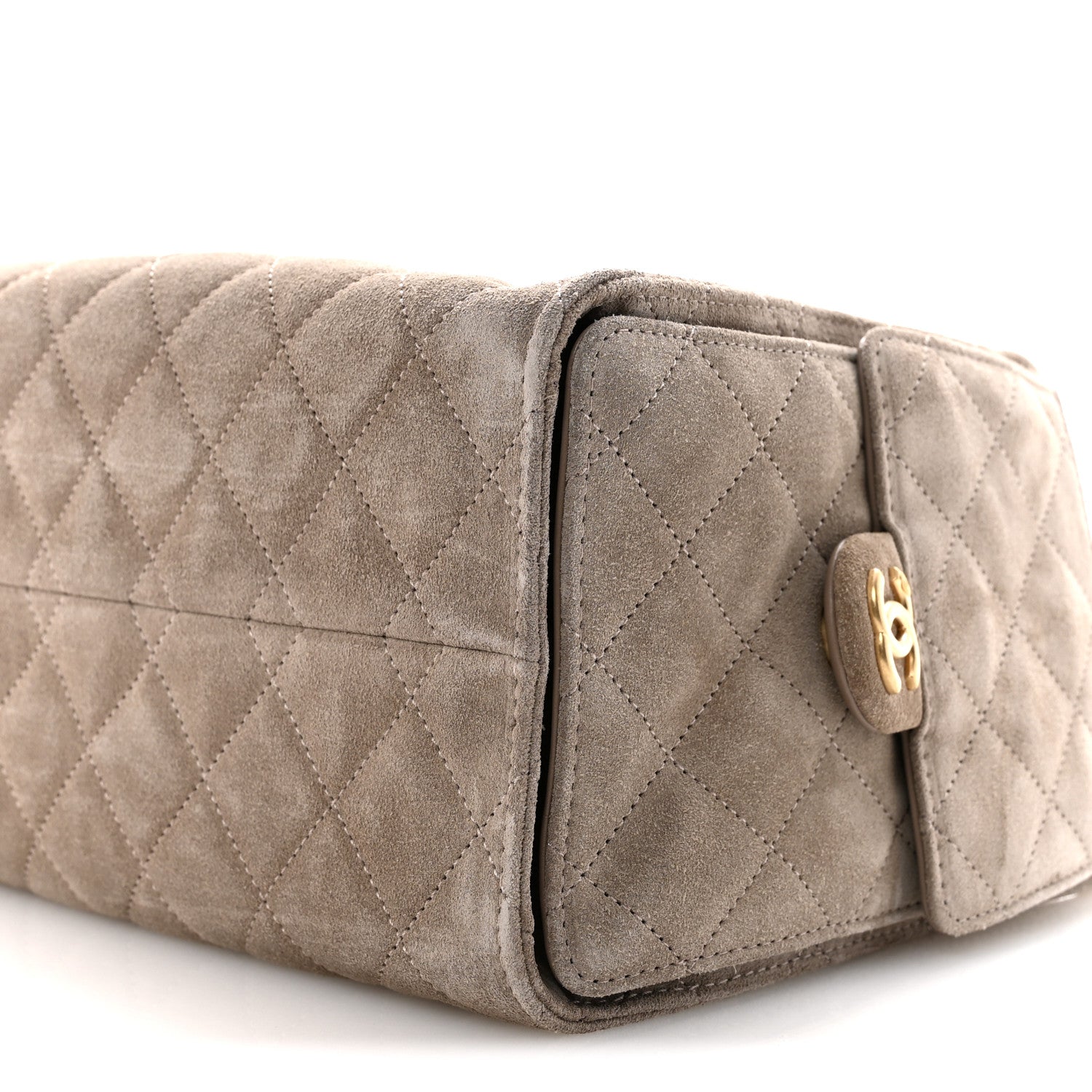 Chanel Suede Quilted Small Chanel 25 Handbag Dark Grey 10 of 12