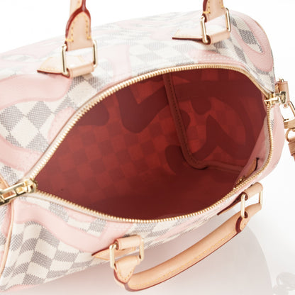 Louis Vuitton Damier Azur Tahitienne Speedy Bandouliere 30 Rose Ballerine 6 of 7