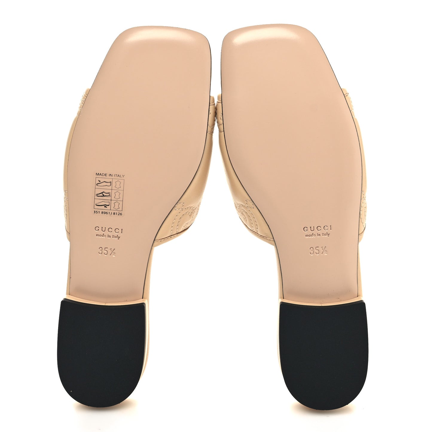 Nappa GG Matelasse GG Marmont Flat Slide Sandals 35.5 Naturale