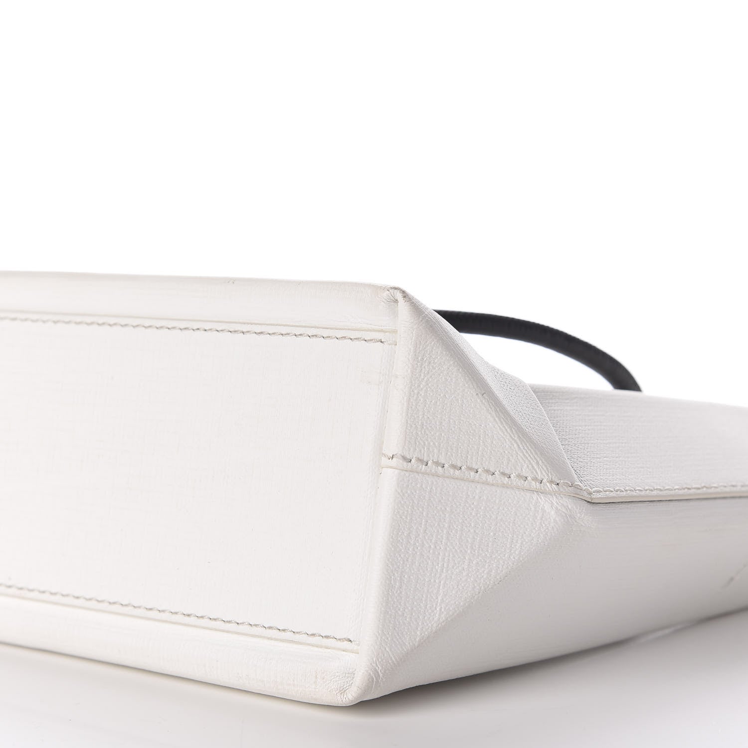 Balenciaga Squared Calfskin Logo Shopping Tote XXS White 7 of 12